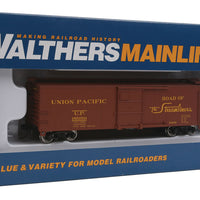 40' Steel Boxcar w/Dreadnaught End, Flat Roof, Wood Running Boards -- Union Pacific(R) #185050 ("Road of the Streamliners"; oxide, yellow)