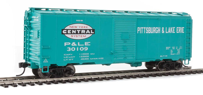 40' AAR Modified 1937 Boxcar - Ready to Run -- Pittsburgh & Lake Erie #30109 (Jade Green, NYC System Logo)-1