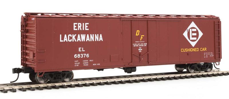 50' PC&F Insulated Boxcar - Ready to Run -- Erie-Lackawanna #68376 (Boxcar Red, white; Diamond Logo)-1