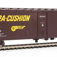 50' PC&F Insulated Boxcar - Ready to Run -- Southern Pacific(TM) #671279 (Boxcar Red, yellow Hydra Cushion Markings)