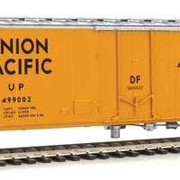 50' PC&F Insulated Boxcar - Ready to Run -- Union Pacific(R) #499002 (yellow, silver; "...The Automated Rail Way" Slog