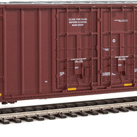 60' High Cube Plate F Boxcar - Ready to Run -- BNSF Railway #761399 (brown, aluminum; Wedge Logo; Conspicuity Markings)