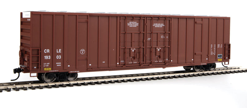 60' High Cube Plate F Boxcar - Ready to Run -- Coe Rail, Inc. #19303 (brown, white)-1