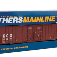 60' High Cube Plate F Boxcar - Ready to Run -- Kansas City Southern #759011 (brown, white; Yellow Conspicuity Markings)