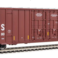 60' High Cube Plate F Boxcar - Ready to Run -- Kansas City Southern #759080 (brown, white; Yellow Conspicuity Markings)