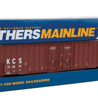 60' High Cube Plate F Boxcar - Ready to Run -- Kansas City Southern #759247 (brown, white; Yellow Conspicuity Markings)