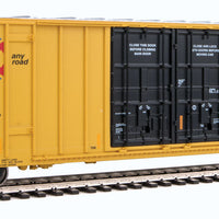 60' High Cube Plate F Boxcar - Ready to Run -- Trailer-Train TBOX #661318 (yellow, black, Red TTX Logo; Conspicuity Stripes