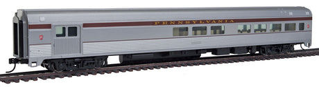 85' Budd Baggage-Lounge - Ready to Run -- Pennsylvania Railroad (silver, Tuscan)-1