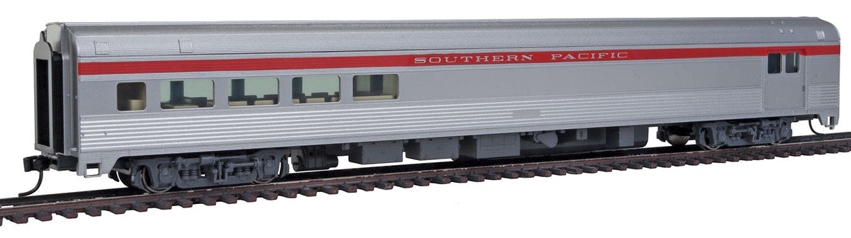 85' Budd Baggage-Lounge - Ready to Run -- Southern Pacific (silver, red)-2