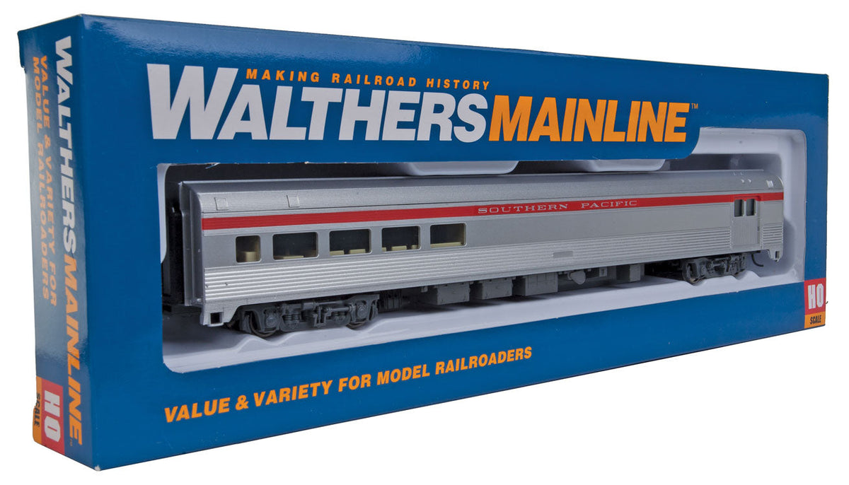 85' Budd Baggage-Lounge - Ready to Run -- Southern Pacific (silver, red)-5