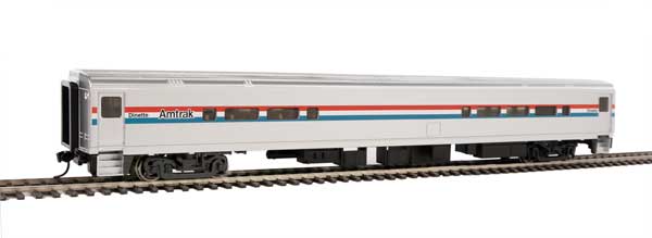 85' Horizon Cafe/Club Food Service Car - Ready to Run -- Amtrak(R) (Phase III; Equal Red, White, Blue Stripes)-1