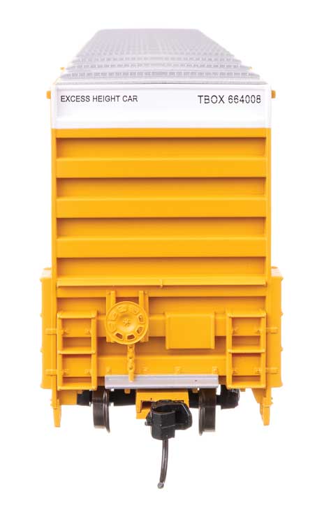 60' High Cube Plate F Horizontal Post Boxcar - Ready to Run -- TTX TBOX #664008 (yellow, black, Standard Lettering)-3