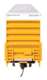 60' High Cube Plate F Horizontal Post Boxcar - Ready to Run -- TTX TBOX #664008 (yellow, black, Standard Lettering)-4