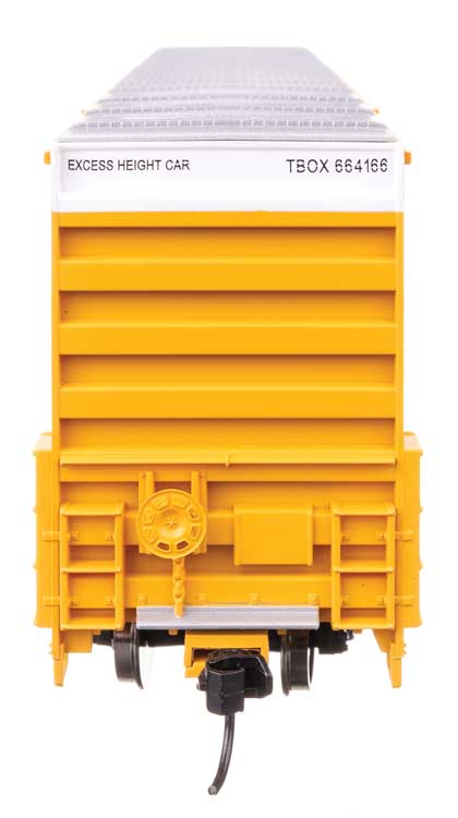 60' High Cube Plate F Horizontal Post Boxcar - Ready to Run -- TTX TBOX #664166 (yellow, black, Standard Lettering)-3
