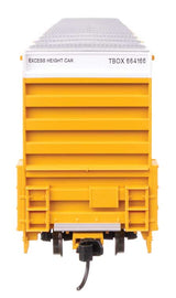 60' High Cube Plate F Horizontal Post Boxcar - Ready to Run -- TTX TBOX #664166 (yellow, black, Standard Lettering)-4