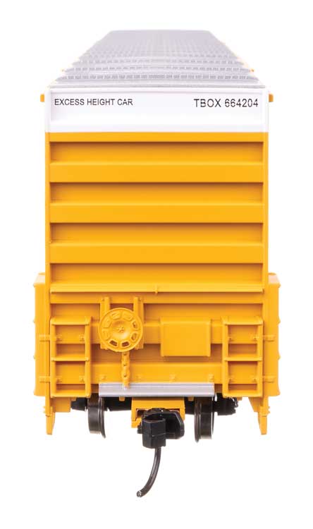 60' High Cube Plate F Horizontal Post Boxcar - Ready to Run -- TTX TBOX #664204 (yellow, black, Standard Lettering)-3