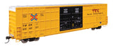 60' High Cube Plate F Horizontal Post Boxcar - Ready to Run -- TTX TBOX #664231 (yellow, black, Standard Lettering)-2