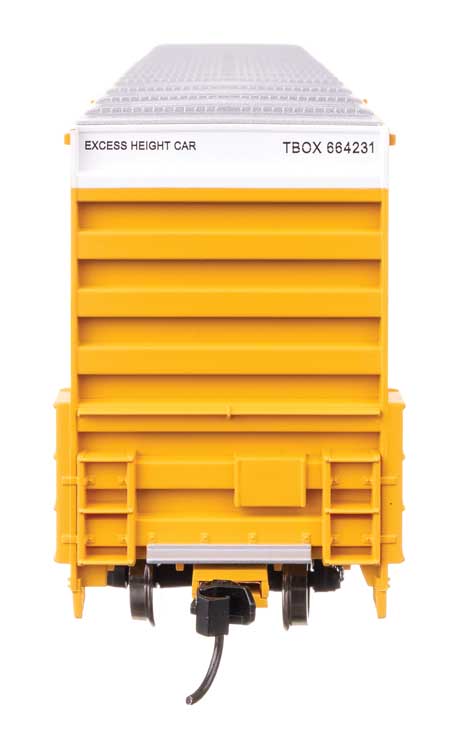 60' High Cube Plate F Horizontal Post Boxcar - Ready to Run -- TTX TBOX #664231 (yellow, black, Standard Lettering)-4