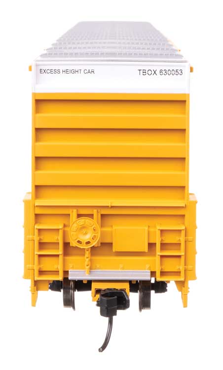 60' High Cube Plate F Horizontal Post Boxcar - Ready to Run -- TTX TBOX #630053 (yellow, black, High Lettering)-3