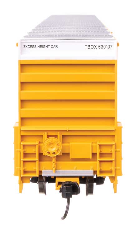 60' High Cube Plate F Horizontal Post Boxcar - Ready to Run -- TTX TBOX #630107 (yellow, black, High Lettering)-3