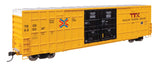 60' High Cube Plate F Horizontal Post Boxcar - Ready to Run -- TTX TBOX #630247 (yellow, black, High Lettering)-2