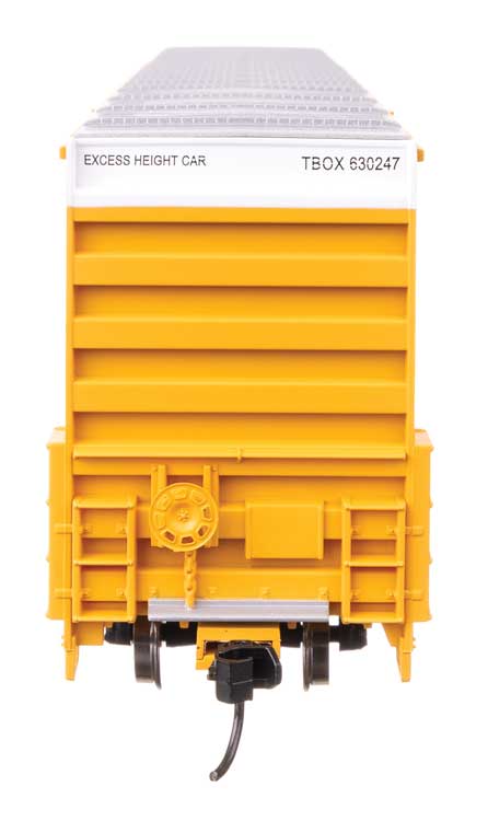60' High Cube Plate F Horizontal Post Boxcar - Ready to Run -- TTX TBOX #630247 (yellow, black, High Lettering)-3