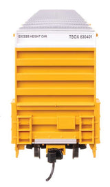 60' High Cube Plate F Horizontal Post Boxcar - Ready to Run -- TTX TBOX #630401 (yellow, black, High Lettering)-4