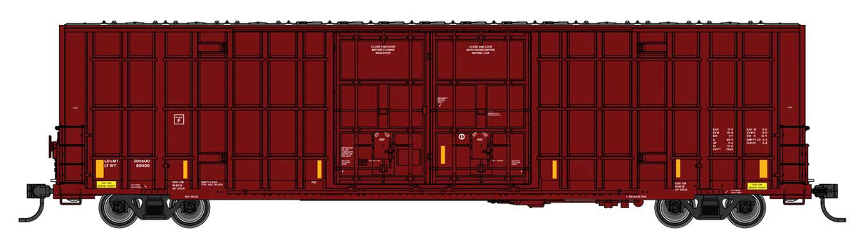 60' High Cube Plate F Horizontal Post Boxcar - Ready to Run -- Data Only