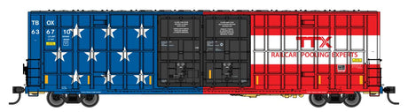 60' High Cube Plate F Horizontal Post Boxcar - Ready to Run -- TTX #636710 (America 250th Anniversary)