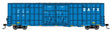 60' High Cube Plate F Horizontal Post Boxcar - Ready to Run -- GATX Leasing LRS #141021 (blue, white)