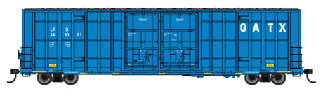 60' High Cube Plate F Horizontal Post Boxcar - Ready to Run -- GATX Leasing LRS #141021 (blue, white)