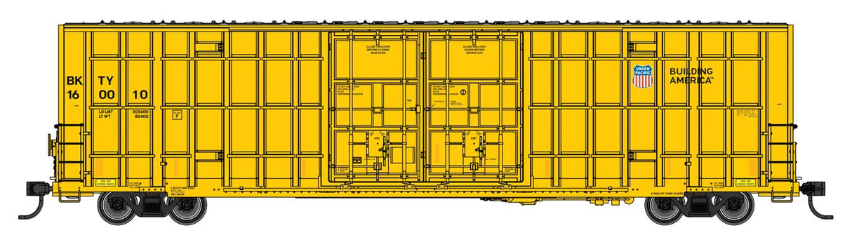 60' High Cube Plate F Horizontal Post Boxcar - Ready to Run -- Union Pacific(R) BKTY  #160010
