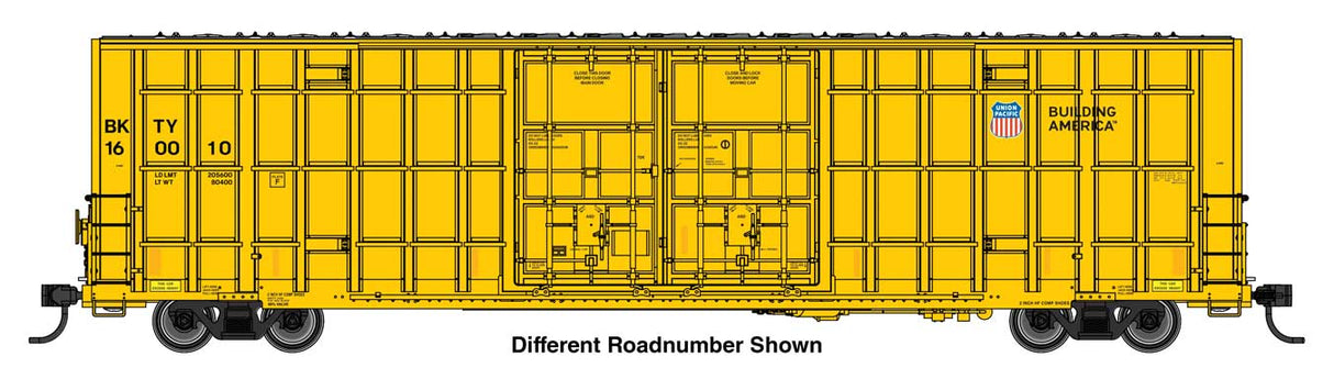 60' High Cube Plate F Horizontal Post Boxcar - Ready to Run -- Union Pacific(R) BKTY  #160044