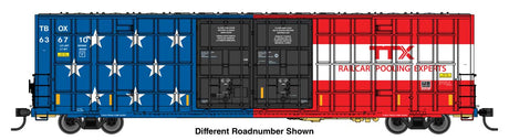 60' High Cube Plate F Horizontal Post Boxcar - Ready to Run -- 250th Anniversary TTX #636706
