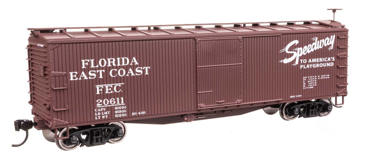 40' Double Sheathed Wood Boxcar - Ready to Run -- Florida East Coast #20611-2