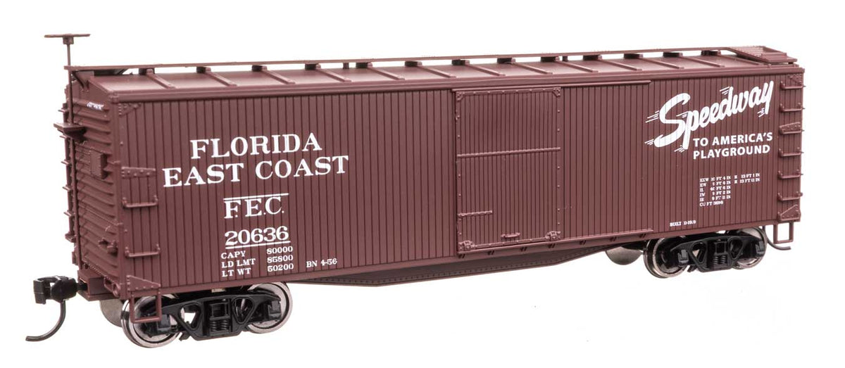 40' Double Sheathed Wood Boxcar - Ready to Run -- Florida East Coast #20636-1