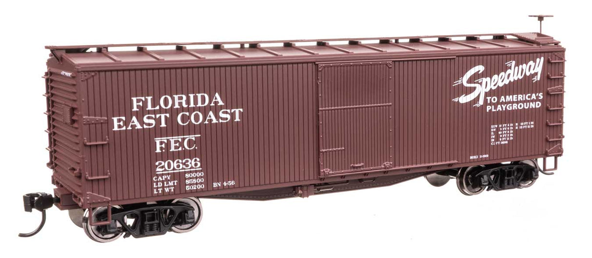 40' Double Sheathed Wood Boxcar - Ready to Run -- Florida East Coast #20636-2