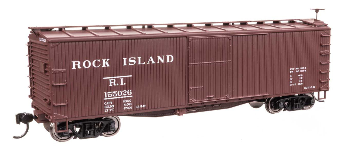 40' Double Sheathed Wood Boxcar - Ready to Run -- Rock Island #155026-2