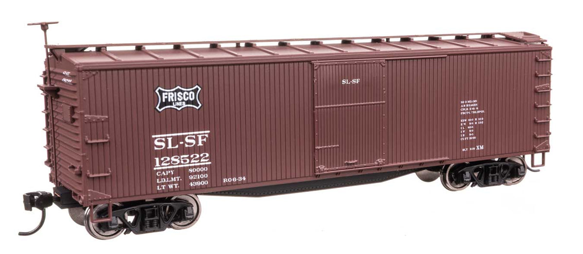 40' Double Sheathed Wood Boxcar - Ready to Run -- St. Louis-San Francisco #128522 (Frisco)-1