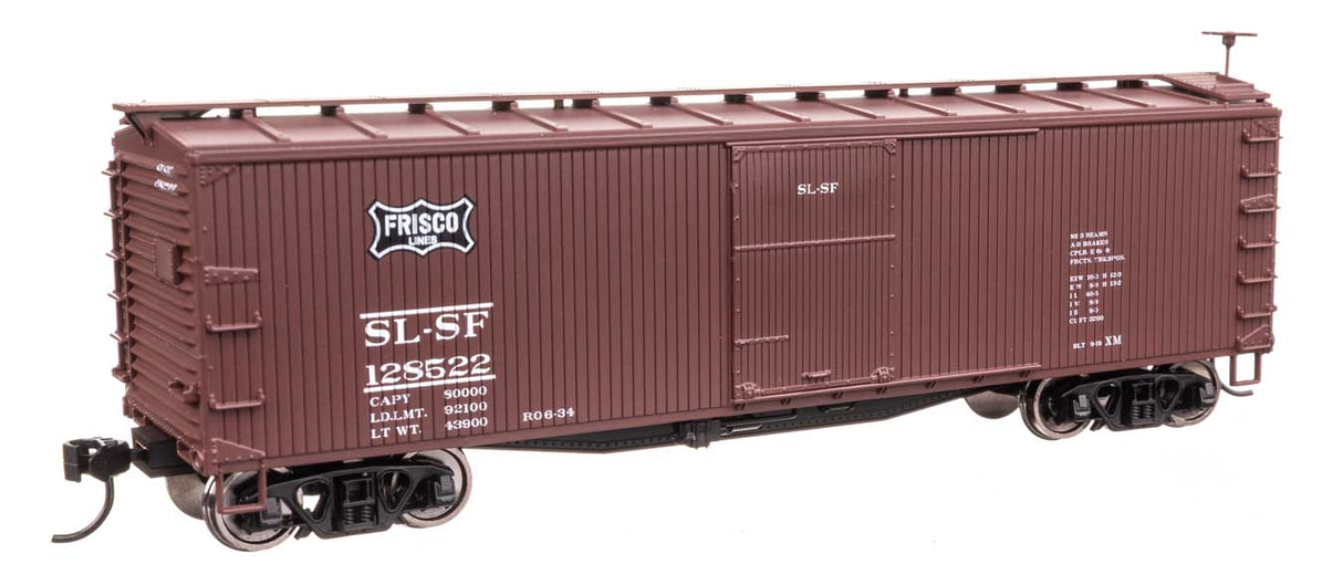 40' Double Sheathed Wood Boxcar - Ready to Run -- St. Louis-San Francisco #128522 (Frisco)-2