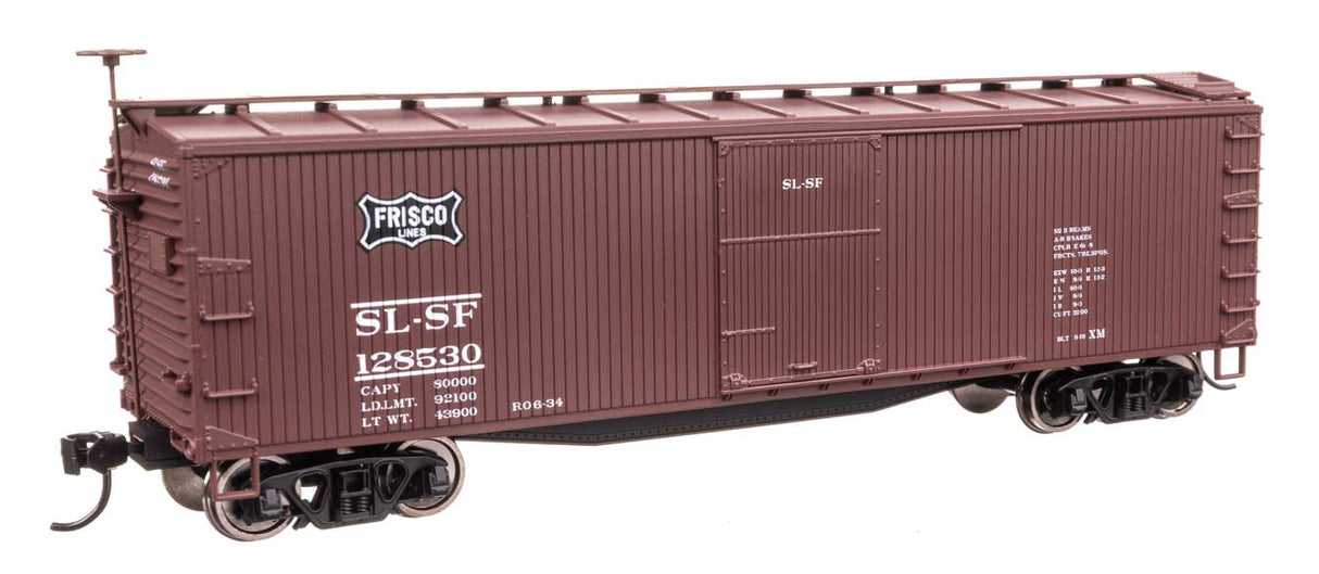 40' Double Sheathed Wood Boxcar - Ready to Run -- St. Louis-San Francisco #128530 (Frisco)-1