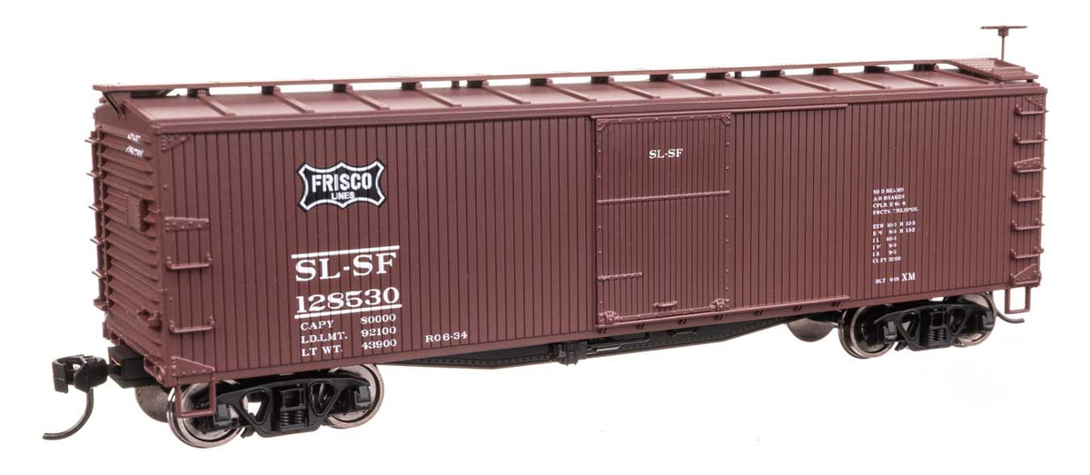 40' Double Sheathed Wood Boxcar - Ready to Run -- St. Louis-San Francisco #128530 (Frisco)-2