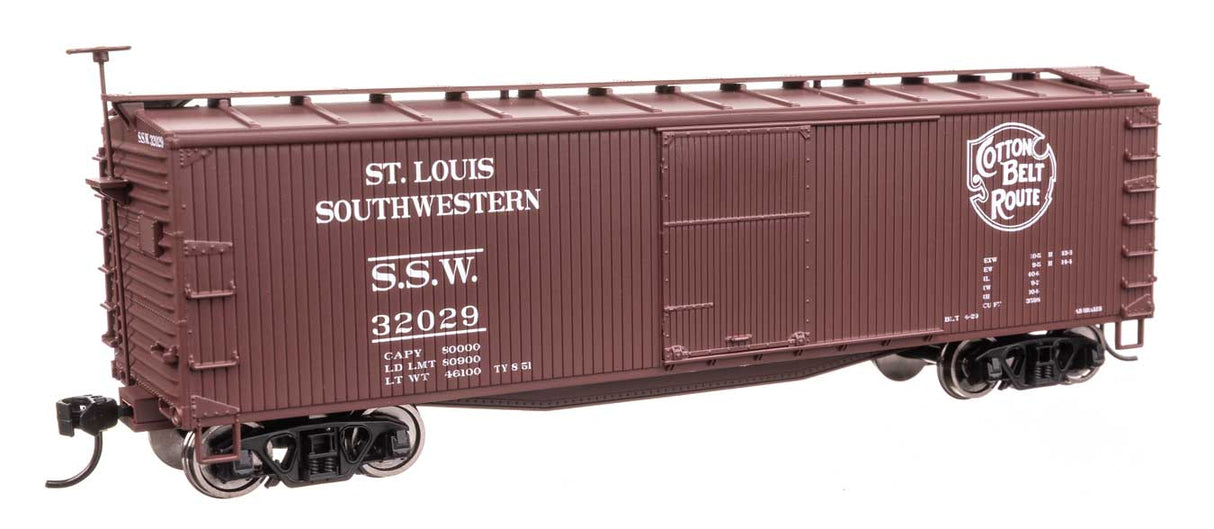 40' Double Sheathed Wood Boxcar - Ready to Run -- Cotton Belt-St. Louis Southwestern SSW #32029-1