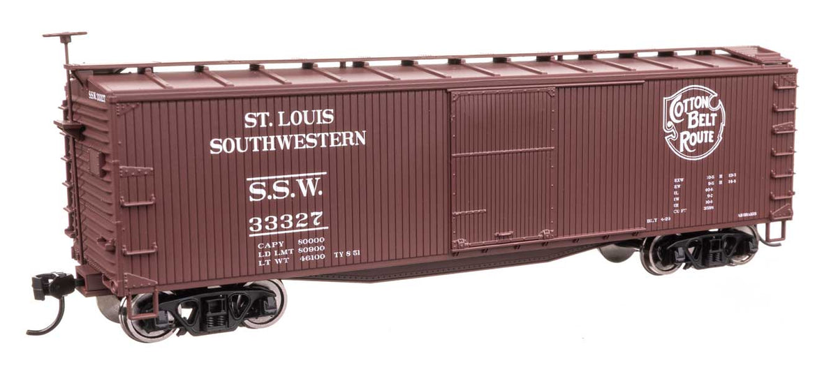 40' Double Sheathed Wood Boxcar - Ready to Run -- Cotton Belt-St. Louis Southwestern SSW #33327-1