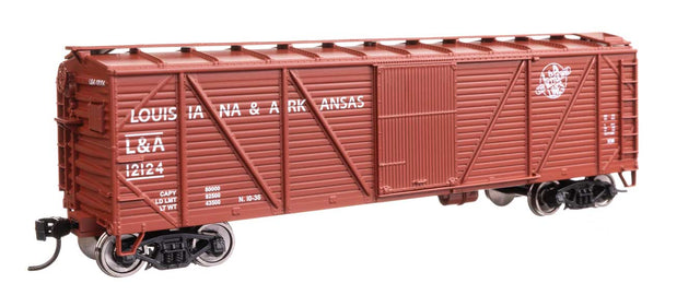 40' ARA Single Sheathed Boxcar with Dreadnaught Ends - Ready to Run -- Louisiana & Arkansas #12124-1