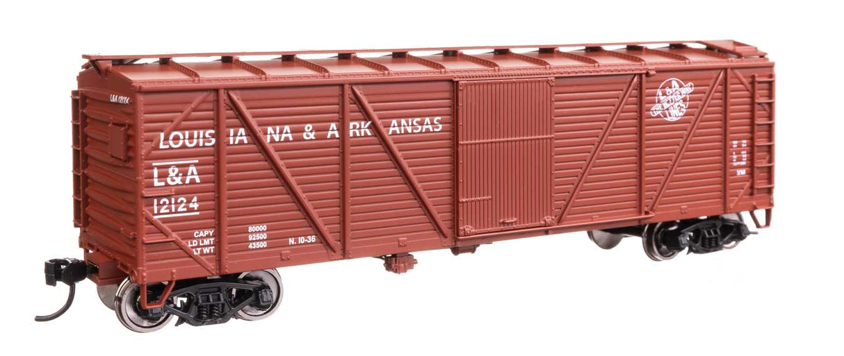 40' ARA Single Sheathed Boxcar with Dreadnaught Ends - Ready to Run -- Louisiana & Arkansas #12124-2
