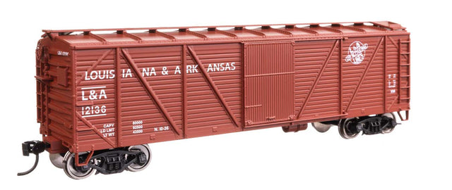 40' ARA Single Sheathed Boxcar with Dreadnaught Ends - Ready to Run -- Louisiana & Arkansas #12136-1