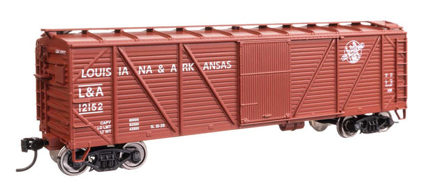 40' ARA Single Sheathed Boxcar with Dreadnaught Ends - Ready to Run -- Louisiana & Arkansas #12152-1