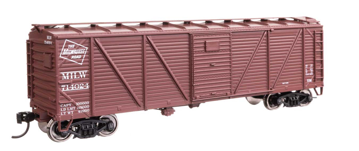 40' ARA Single Sheathed Boxcar with Dreadnaught Ends - Ready to Run -- Milwaukee Road #714024-2