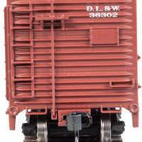 40' Rebuilt Steel Boxcar - Ready To Run -- Delaware, Lackawanna & Western #36302 (Boxcar Red, Phoebe Snow Slogan)